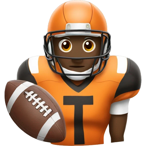 Football with the letter T in orange  emoji