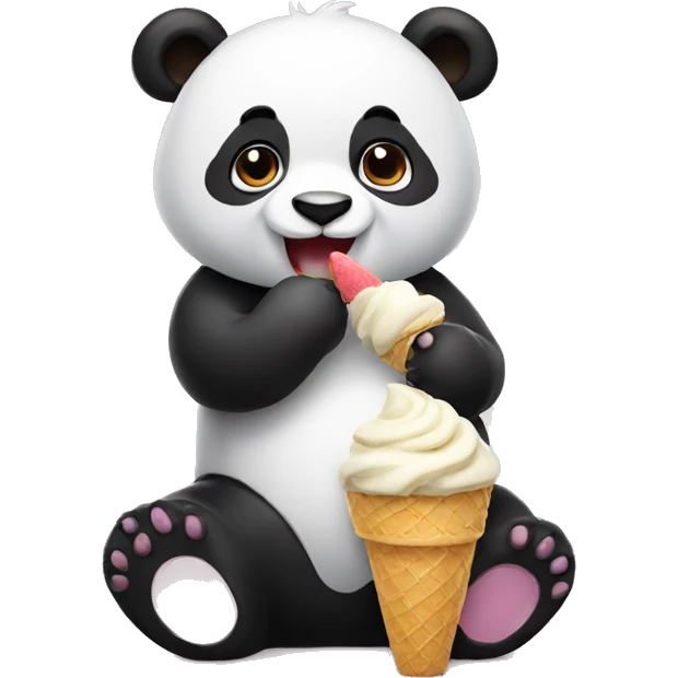 Panda eating ice cream emoji