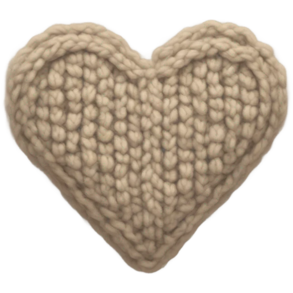 Knitted beige heart emoji