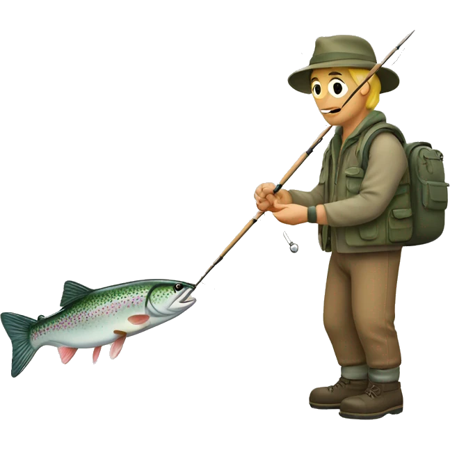 man fishing for trout emoji