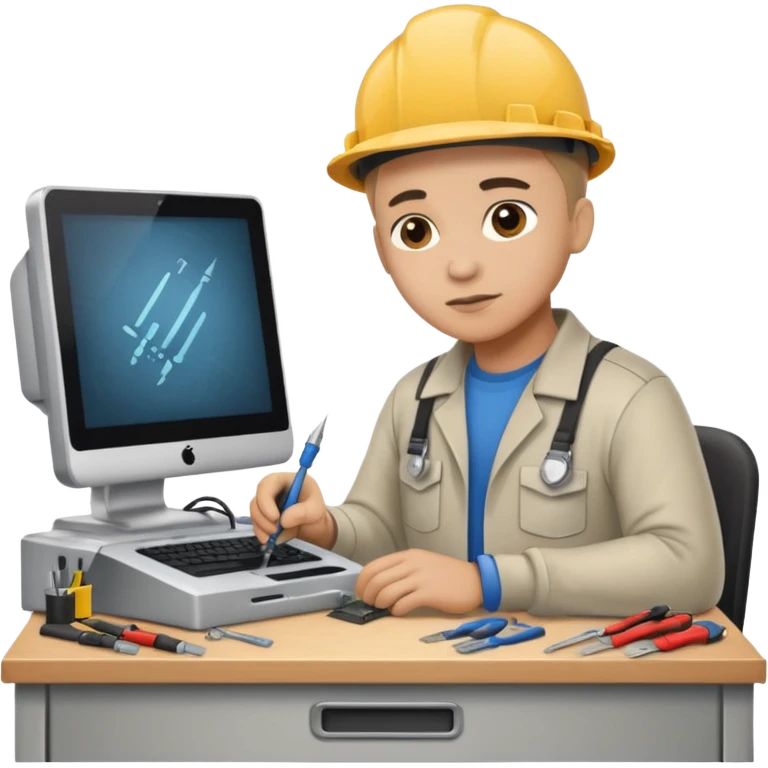 computer technician fixing damage computer emoji