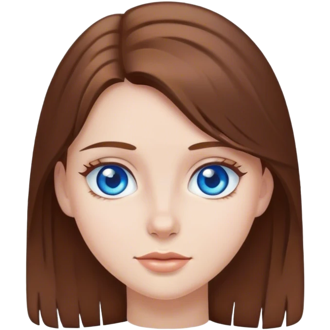 girl with brown hair and blue eyes emoji