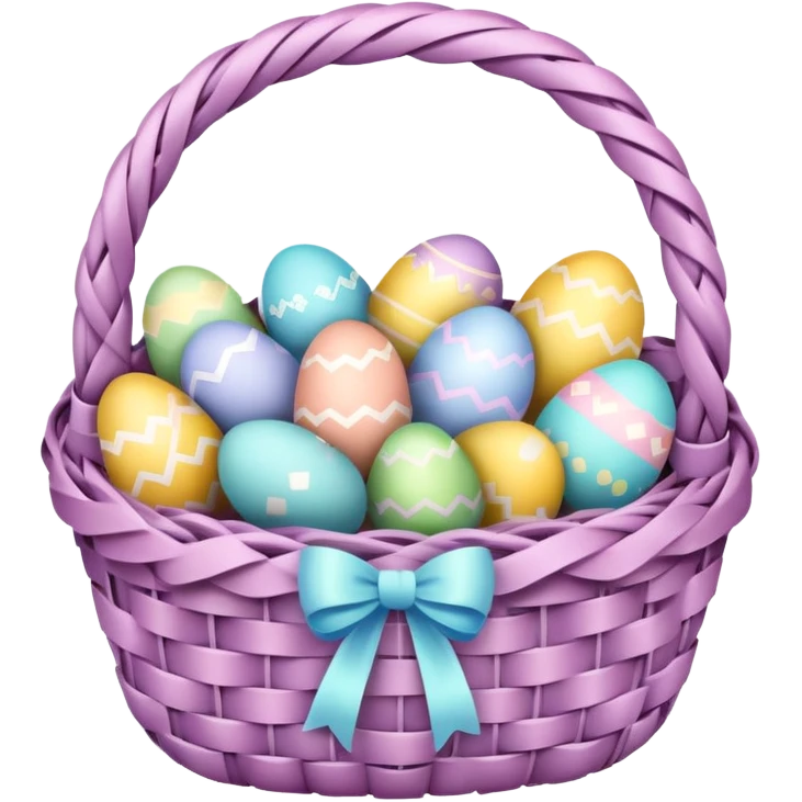 Pastel Easter basket with gifts inside emoji