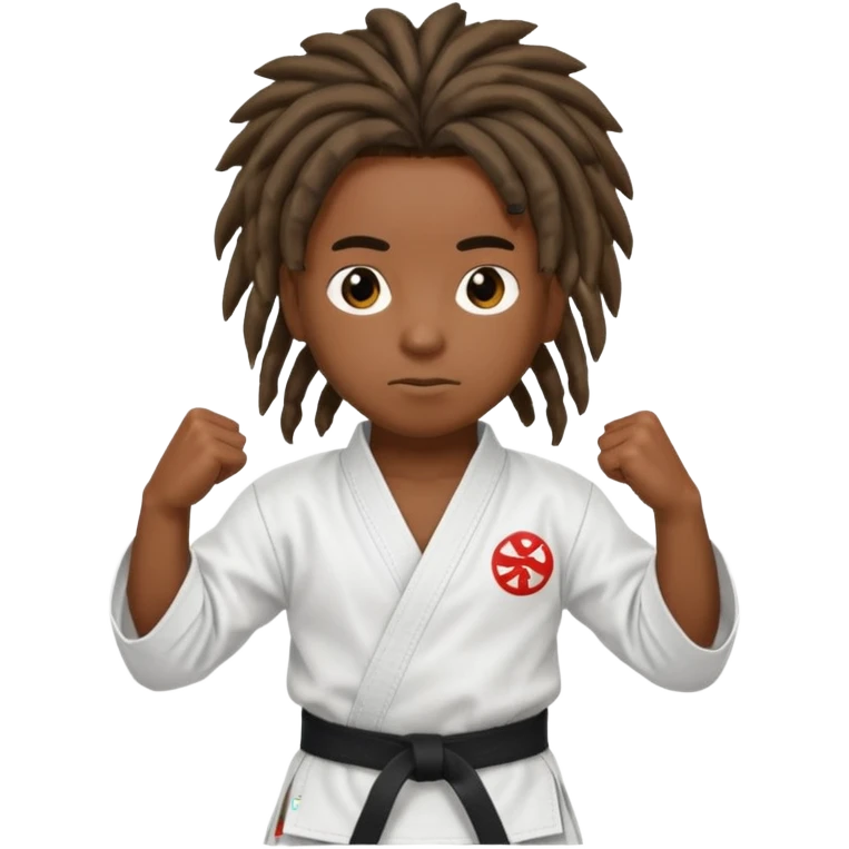 karate kids, dark skin, dreadlocks emoji