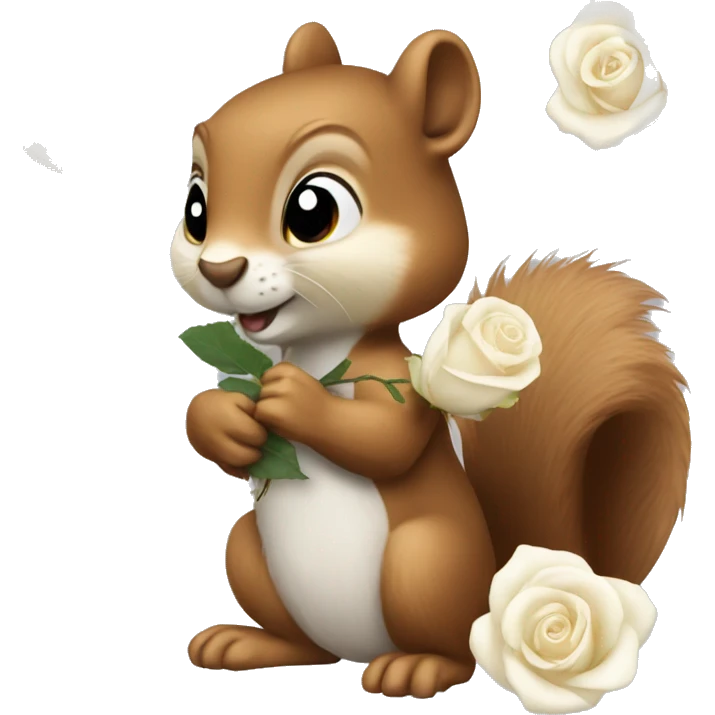 squirrel with a white rose emoji
