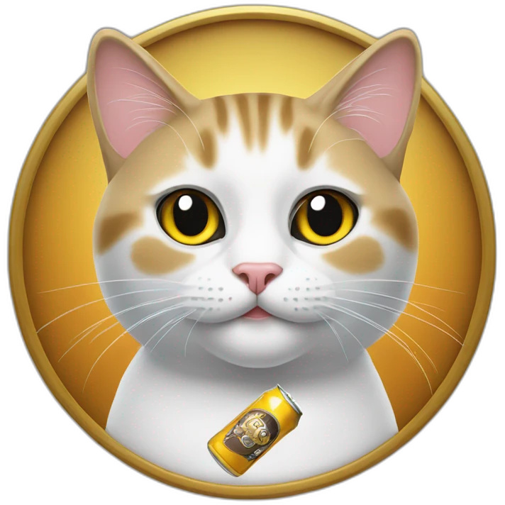 British Cat with beer cap emoji