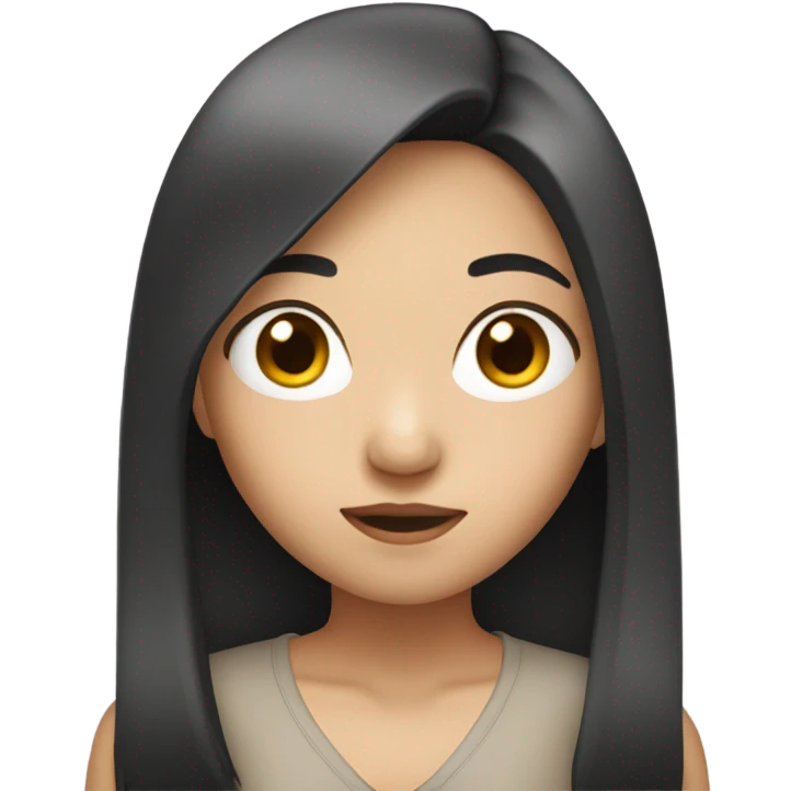 Asian girl with straight hair  emoji