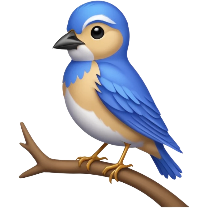 cute blue lark perched emoji