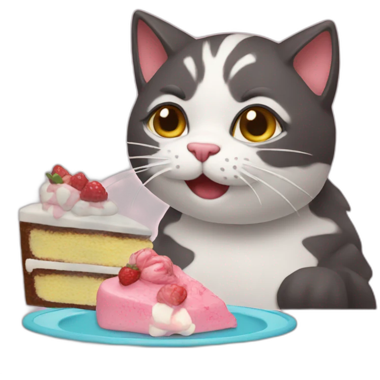 cat eating cake emoji