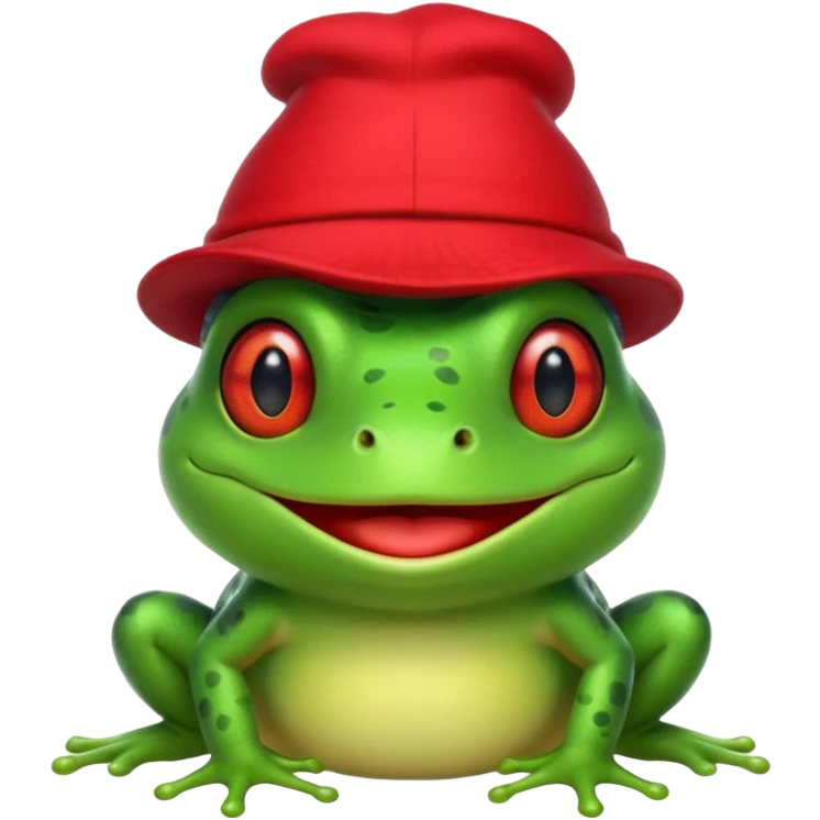 sassy frog with hat emoji
