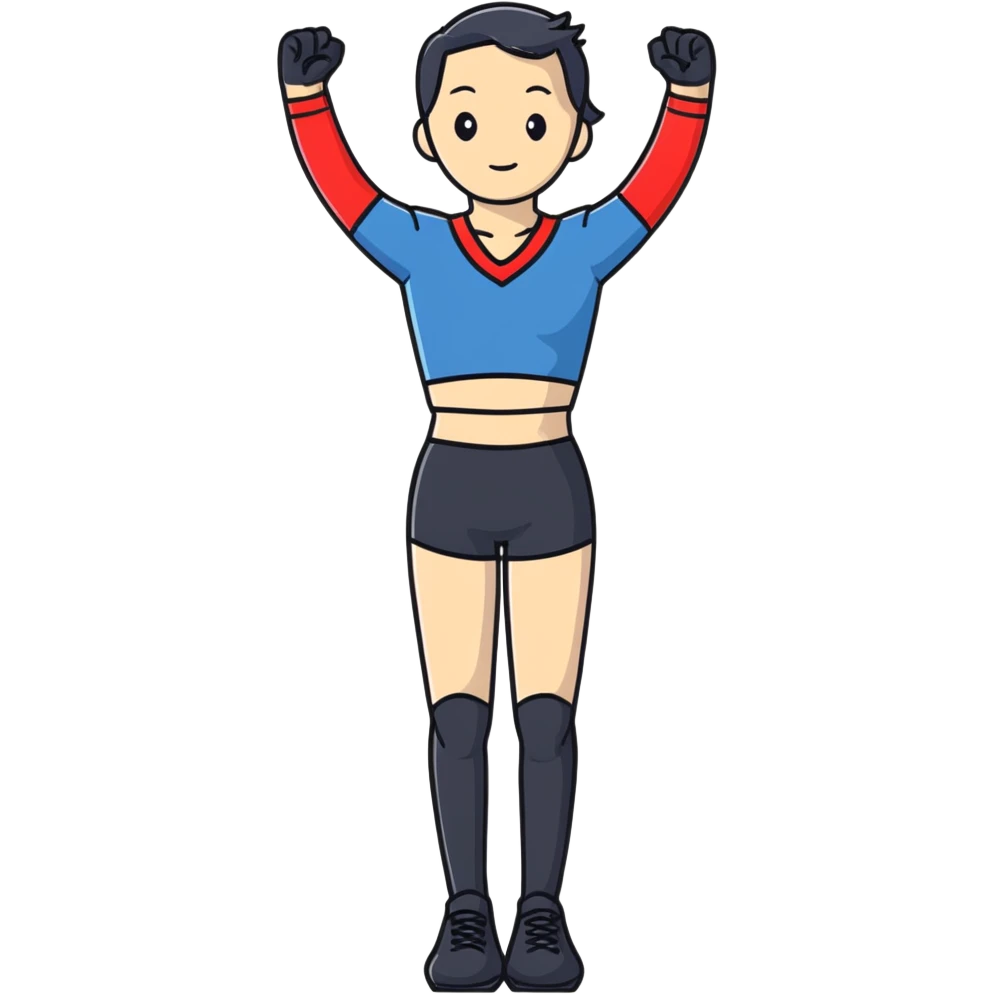 person standing with legs apart, wearing three-point shorts and black pantyhose emoji