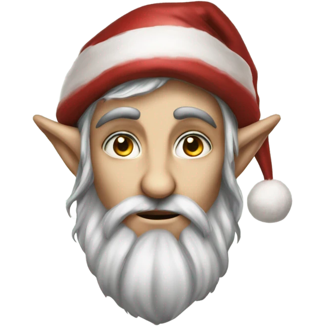 rogue male elf fantasy wearing santa hat emoji