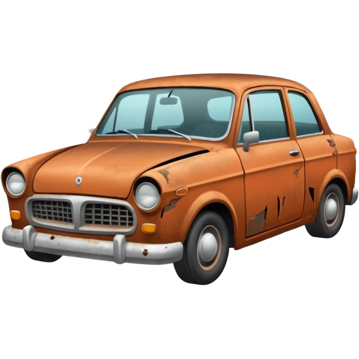 a rusty crappy demolished car emoji