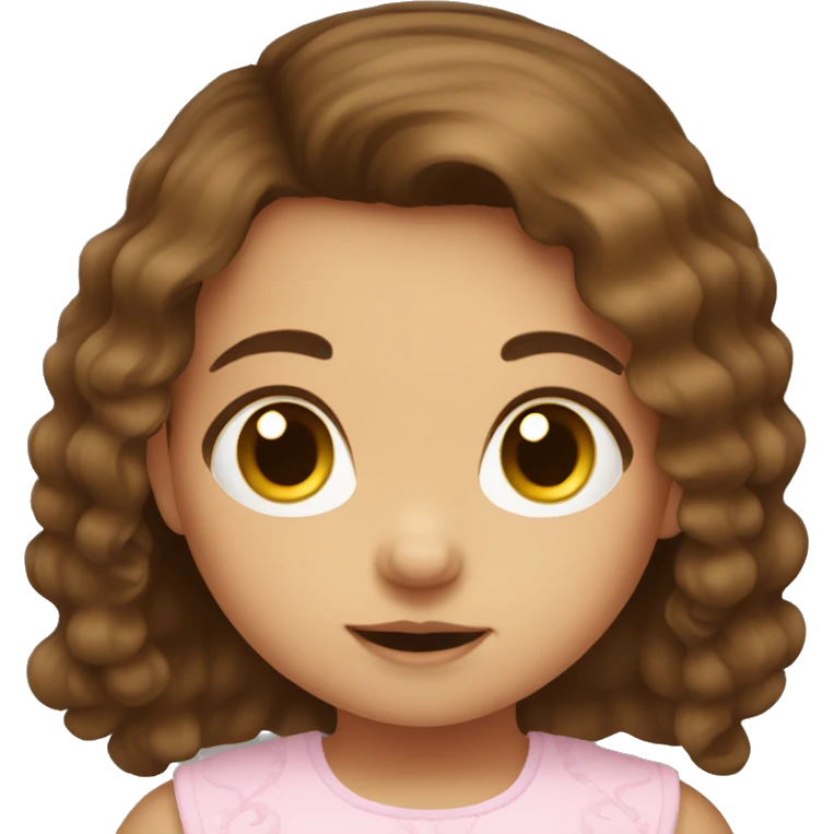 Baby girl with brown hair  emoji