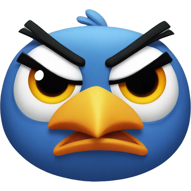 Mean looking angry bird emoji
