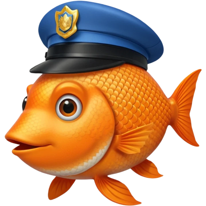 ORENGE COLOR FİSH WİTH POLİCE HAT emoji