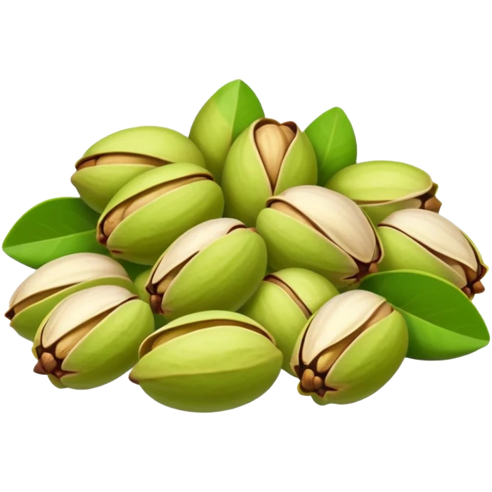 Heap of raw pistachios with shells, natural and organic, close-up view emoji