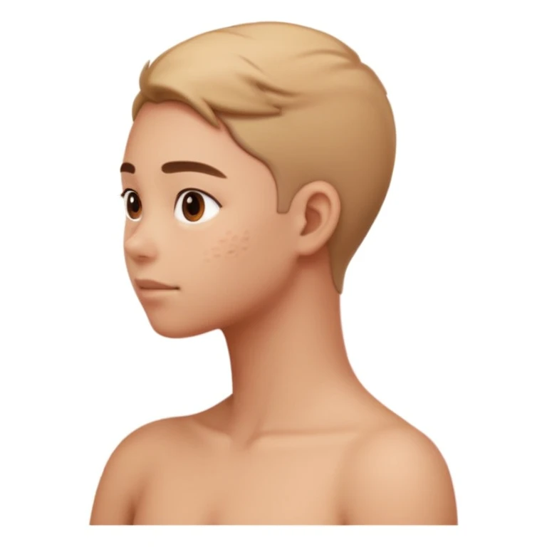 A person looking behind them, you only see their neck emoji