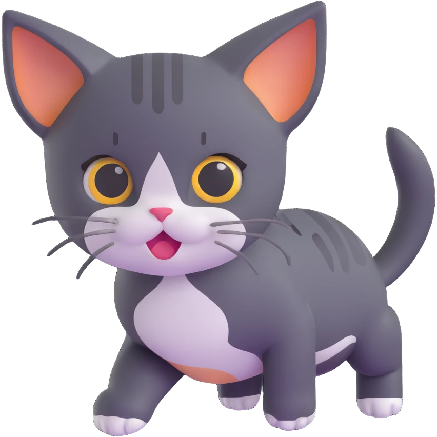 playful kitten pouncing emoji