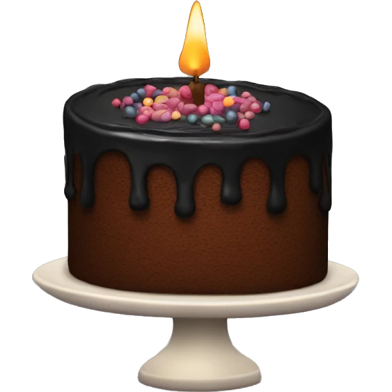 Black cake with candle emoji