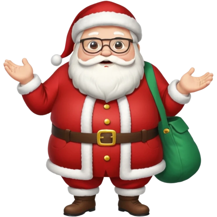 Fat santa with glasses full body 
 emoji