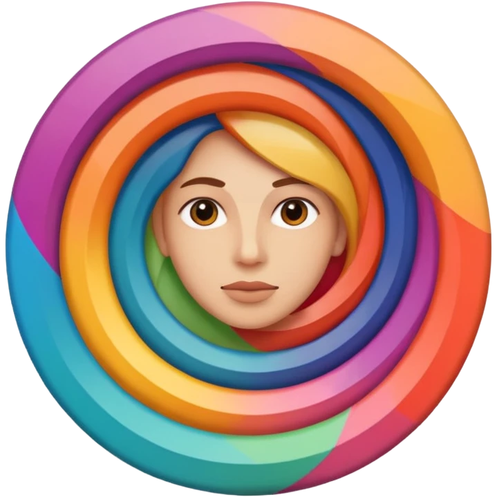 spiral with a human figure inside emoji