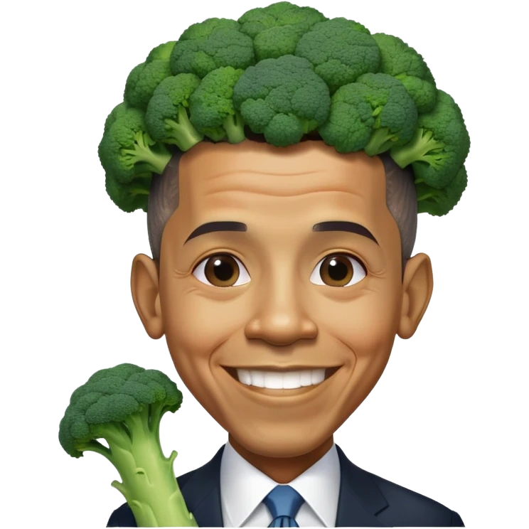 Barack Obama broccoli head Obama emoji