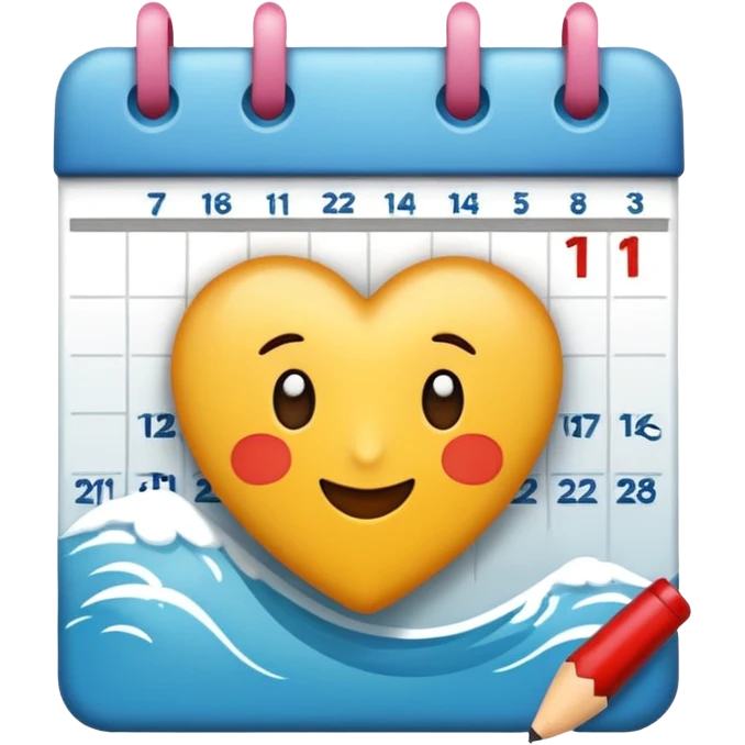 dibuja el 11 de febrero y de fondo un calendario emoji