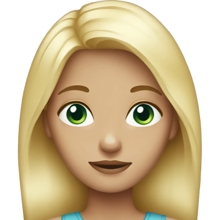 Girl with grey -blue- green eyes blond hair  emoji