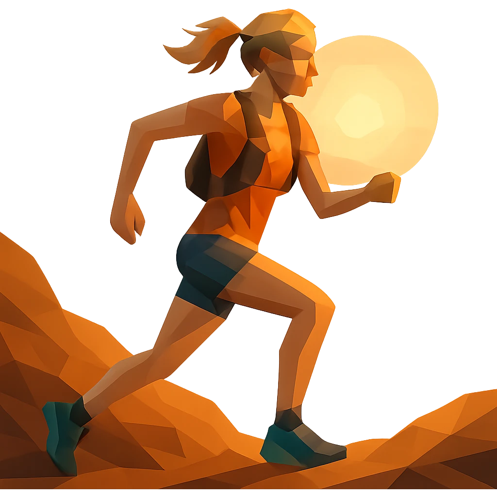 trailrunner girl blondie on sunset emoji