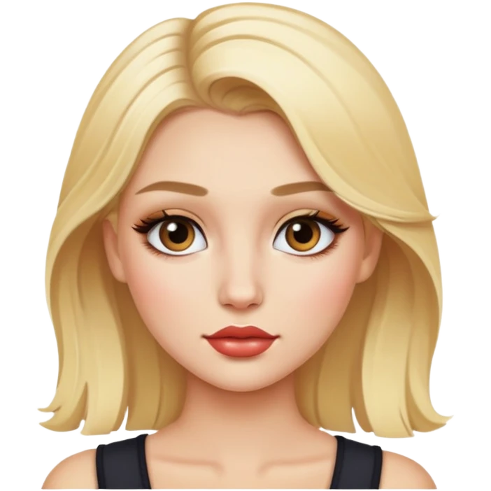 Blonde girl with make up emoji