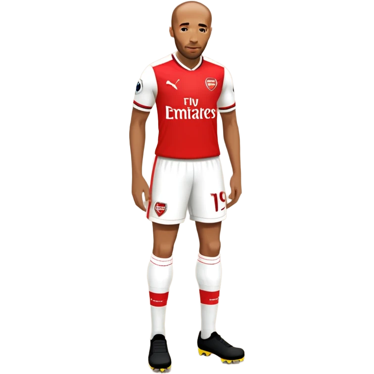 Add an Arsenal jersey to Thierry Henry in a football theme, keeping the emoji style. emoji