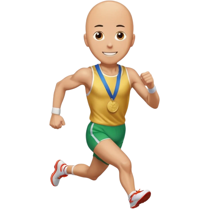 one punch man picking running a marathon with gold medal emoji