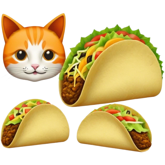 Cannabis leaf with tacos and orange cats emoji