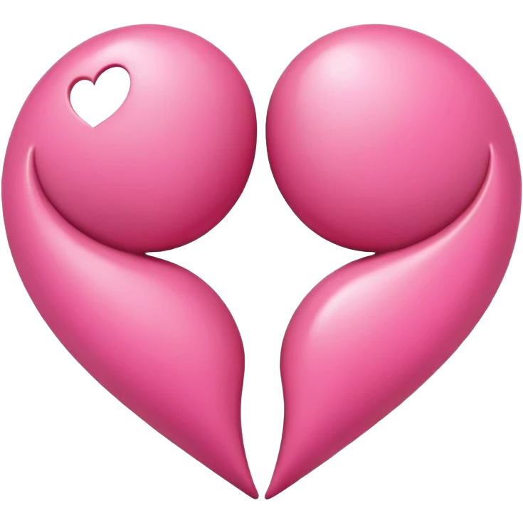 heart shape split into two, subtly referencing boobs, fun and non-explicit emoji