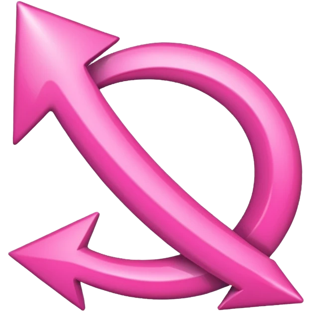 Pink curved arrow emoji