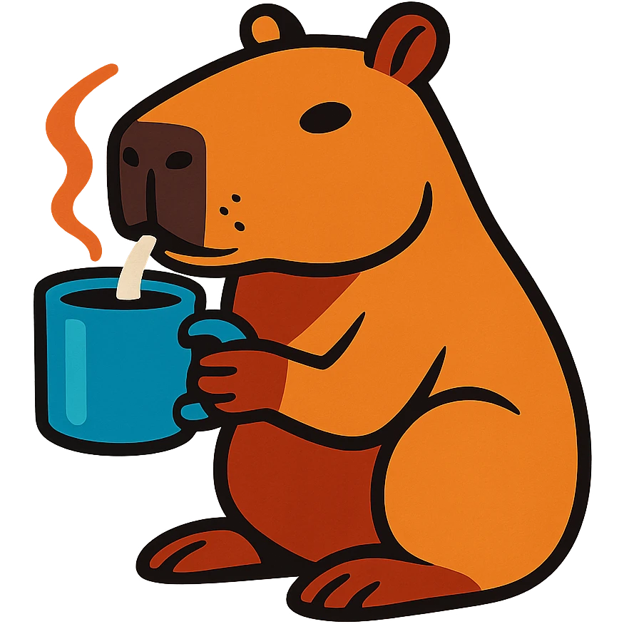 capybara drinking coffee emoji
