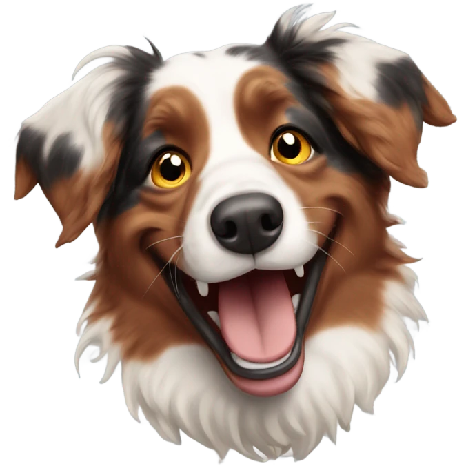 red merle aussie laughing  emoji