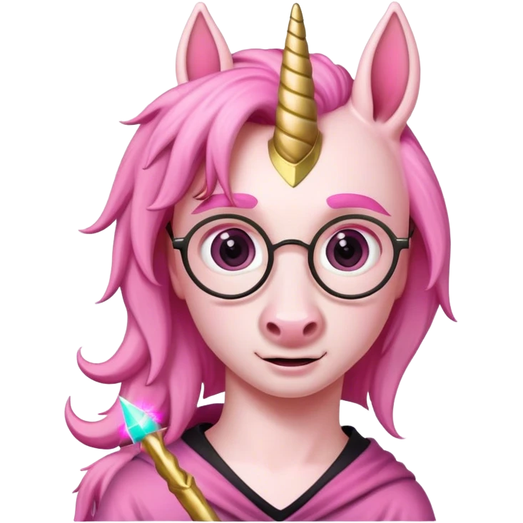 Harry Potter with a pink unicorn emoji