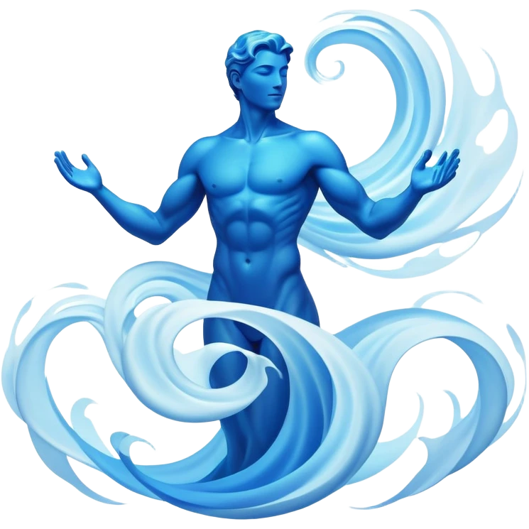 Male form made entirely of swirling ethereal energy, flowing abstract waves creating masculine silhouette, no detailed features emoji