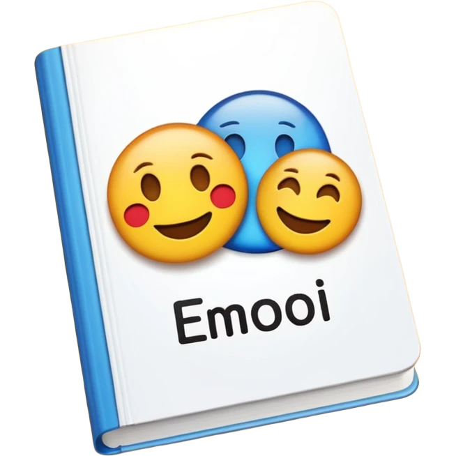 A textbook with the word 'emoji' written on the cover emoji