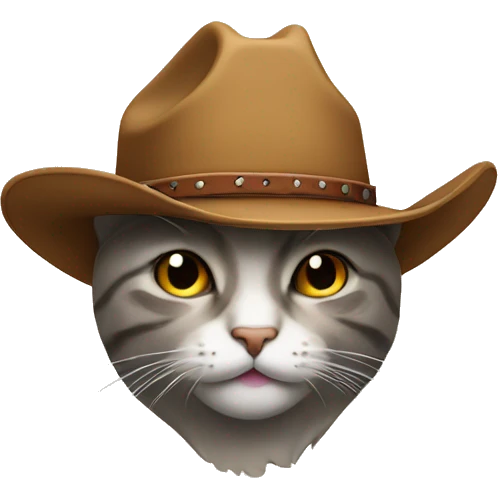 Cat wearing a cowboy hat emoji
