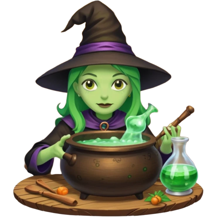 green witch cooking potion emoji
