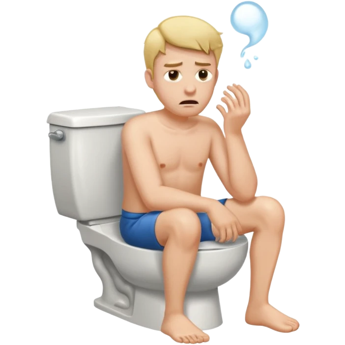 Man on toilet trying to hurry  emoji