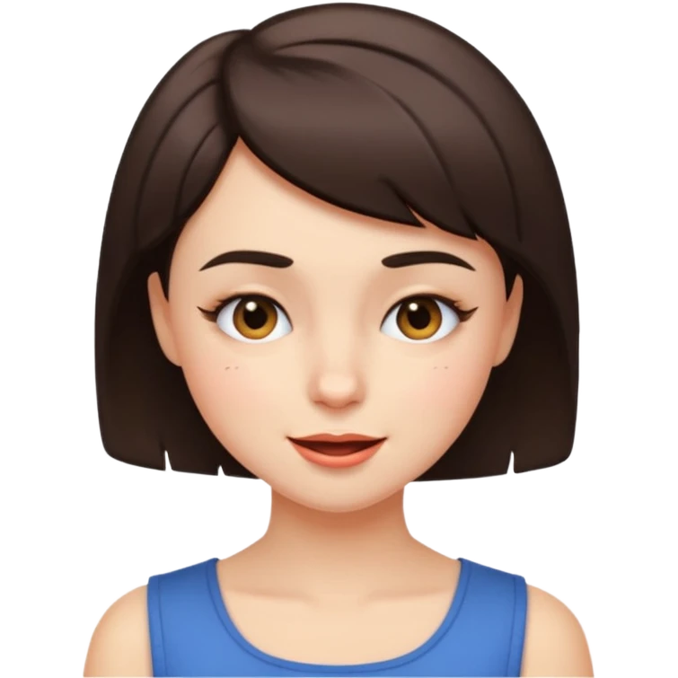 classic emoji of a short-haired brunette girl winking emoji