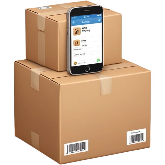 phone number and parcel delivery and online store emoji