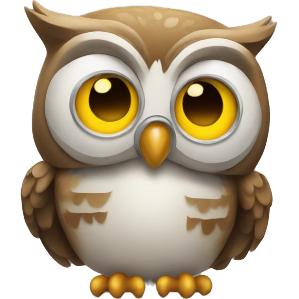 Owl on a phone emoji