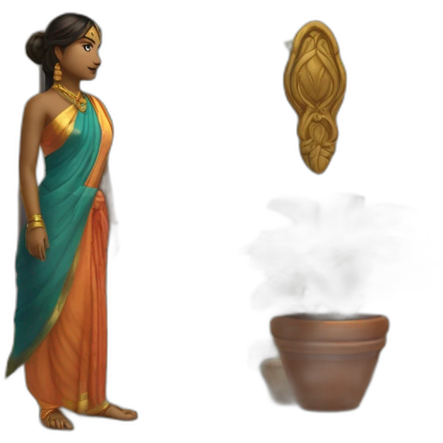 A woman bow before lordsiva at her doorstep emoji