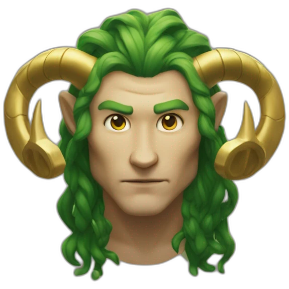 Un emoji jaune lambdas qui porte les cornes de loki sur la tête  emoji