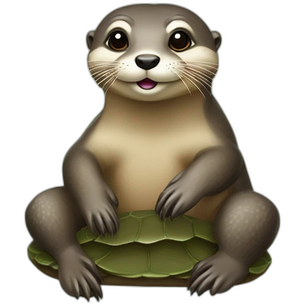 Loutre sur tortue emoji